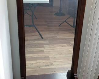 Wood Framed Wall Mounted Mirror With Shelf And Drawer, 47" x 20" x 7"