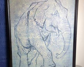 Elephant Artwork, Including Textile Framed Art, 49" x 13", Framed Prints And More, Qty 5