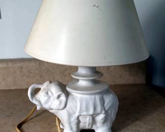 Ceramic Elephant Lamp. Powers On
