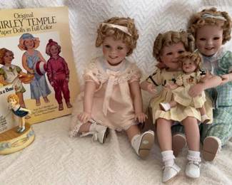 Danbury Mint Little Miss Shirley Dolls, Porcelain Doll Collection, Two of A Kind Doll