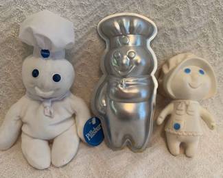 Pillsbury Dough Boy Mini Cake Pan, Stuffie, And Figurine
