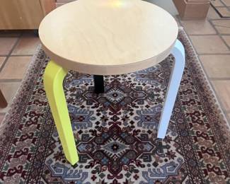$240. Artek Aalto Stool 60 made in Finland. Online for $390 plus shipping and tax. . 15" diameter x 17.5"h. Available during online shopping starting at 6pm on Wednesday per the instructions in the sale description.
