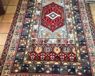 $480. Beautiful vintage oriental carpet. 7'7" x 4' 5". Available during online shopping starting at 6pm on Wednesday per the instructions in the sale description.