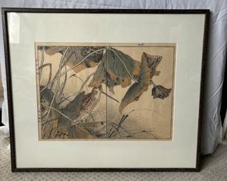 $140. Imao Keinen Block Print. 26" x 22" Available during online shopping starting at 6pm on Wednesday per the instructions in the sale description.