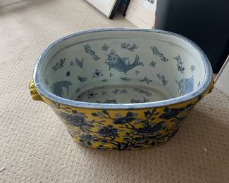 $420. Vintage Chinese porcelain footbath.