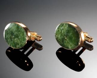 Fernando Ronci 12k Gold Filled & Jade Cuff Links 
