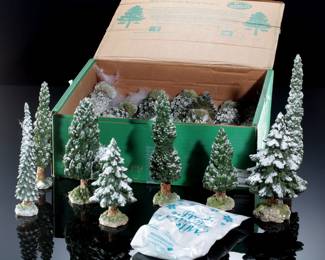 Assorted Pine Tree Collection with display snow
