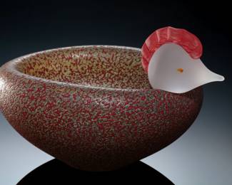 Kosta Boda CoCo Joyous Bird Bowl Swedish Art Glass Dish Ulrica Hydman Vallien 7050111
