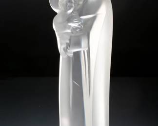 Lalique France Crystal Mother & Child Figurine Virgin With Jesus-Madonna
