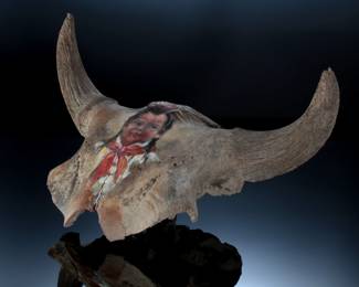 Arlene Hooker Fay Buffalo Skull Art Native American Southwest #2

