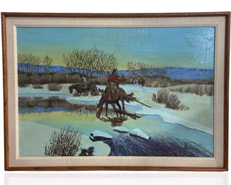 Original Art Leo James Beaulaurier Native American Painting 
