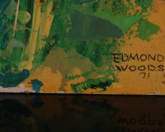 Original Art EDMOND WOODS Native American Girl Painting 
