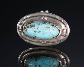 Navajo&nbsp;Beatrice Kee Sterling Silver & Turquoise Ring SZ 8 Native American Jewelry&nbsp;
