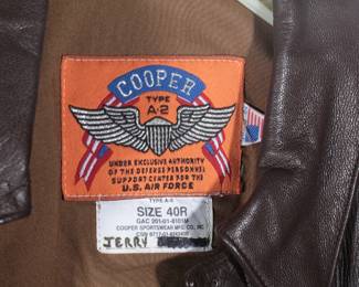 Cooper Type A-2 Leather Flight Jacket A2 Aviator Goatskin Bomber
