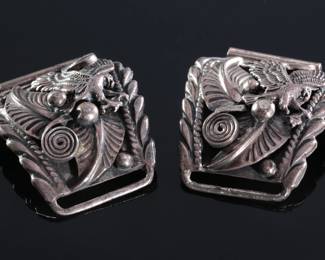 Vintage Sterling Silver Navajo Watch Tips 
