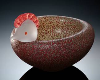 Kosta Boda CoCo Joyous Bird Bowl Swedish Art Glass Dish Ulrica Hydman Vallien 7050111
