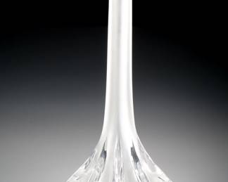 Lalique Crystal Marie-Claude Tall Stick Neck Glass Bud Vase
