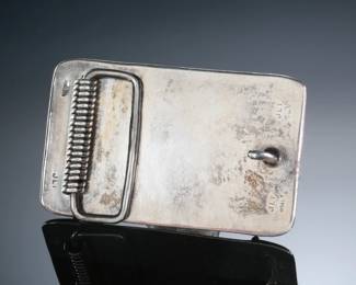 JLF Sterling Silver & Blue Cats Eye Belt Buckle
