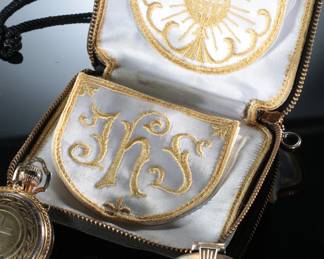 WWII Sterling Silver Chaplain Communion Host PYX Kit
