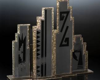 Original Studio Art Glass & Bronze  Southwest Modern Sculpture
