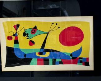 Joan MIRO Peacocks Vintage Lithograph Print Ferdinand Roten Galleries Framed Art
