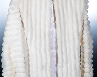 Custom Vintage White Fur Coat Jacket  
