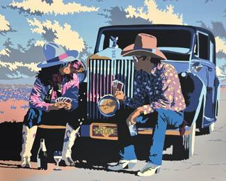 Signed Lithograph Bill Schenck Flamingo Road 1982  Art Print Serigraph 
