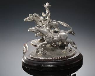 B Kay Pewter Cowboy Sculpture
