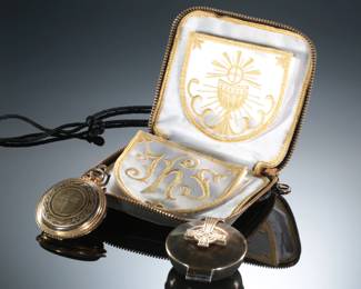 WWII Sterling Silver Chaplain Communion Host PYX Kit
