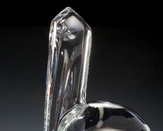 Baccarat Crystal Pelican Figurine Art Glass Sculpture 
