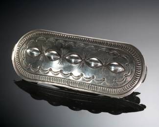 Navajo Sterling Silver Stamped Hair Clip Barrette Native American Signed
