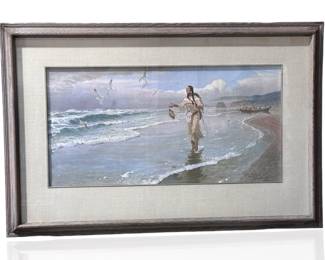 Signed Lithograph John Ford Clymer Sacajawea At The Big Water Framed Numbered Art
