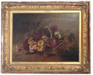 *Original* Antique  Painting Floral Stillife M. E. Clarke Art 
