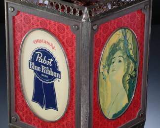 Vintage Pabst Blue Ribbon Good Old-Time Flavor Hanging Light Motion Sign Advertising&nbsp;PBR
