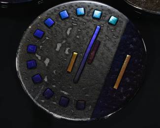 Lot of 3 Studio Art Glass Wall Art Disc
