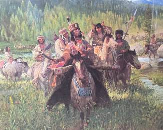 Signed Lithograph John Clymer Nez Perce to the Buffalo Framed Art Print Numbered 
