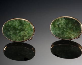 Fernando Ronci 12k Gold Filled & Jade Cuff Links 
