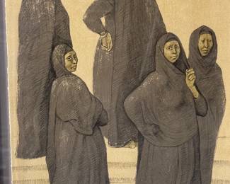 Signed Lithograph Francisco Zuniga Impressions of Egipto (Egypt) Framed Art
