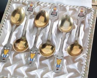 MCM Vintage Anton Michelsen Denmark Sterling Silver Spoon Set

