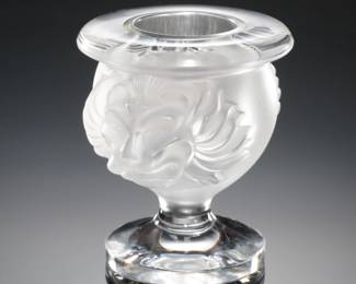 Lalique Crystal Lion Head Candle/Cigarette Holder Tete de lion
