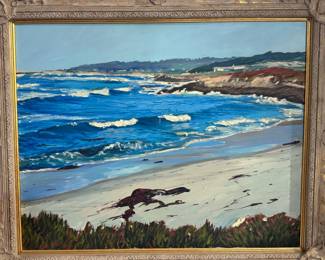 *Original* Painting Coastal Beach Landscape  Beach Scape Art  Signed BREACH
