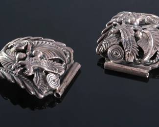 Vintage Sterling Silver Navajo Watch Tips 
