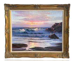 *Original* Painting Beverly Carrick “The Twilight Sea” Coastal Beach Landscape  Beach Scape Art  Jamison
