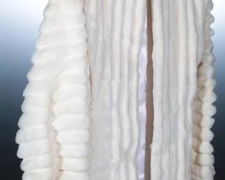 Custom Vintage White Fur Coat Jacket  
