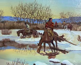 Original Art Leo James Beaulaurier Native American Painting 
