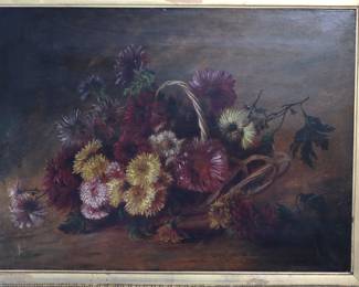 *Original* Antique  Painting Floral Stillife M. E. Clarke Art 
