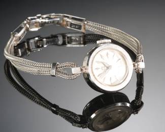 Vintage Ladies Omega Wrist Watch 14k White Gold 
