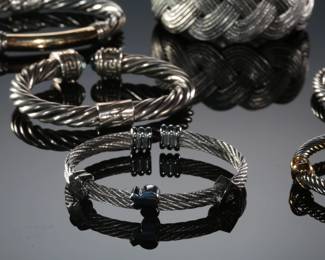 Lot of 7 Costume Jewelry Cuff/Hinged Bracelets  
