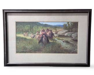 Signed Lithograph John Clymer Nez Perce to the Buffalo Framed Art Print Numbered 

