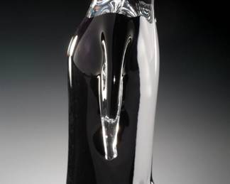 Hand Blown Art Glass Penguin Paperweight Sculpture
